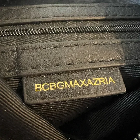 BCBGMaxAzria Black Fold-Over Clutch with Gold Accent - Picture 9 of 9